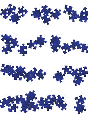 Game brainteaser jigsaw puzzle dark blue parts 