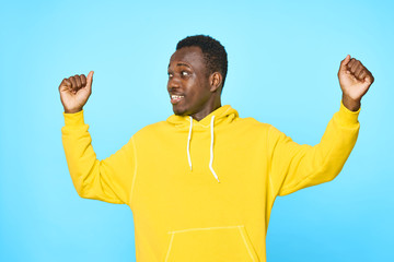 Fototapeta premium happy man with arms raised