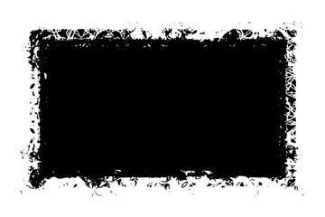 Grunge black spot on a white background. Abstract ink blot