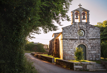 By the Camino de Santiago Way route . Igrexa de Santa Maria de Abadin church in Abadin, Galicia,...