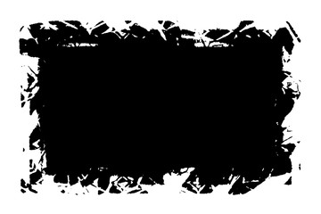 Grunge black spot on a white background. Abstract ink blot