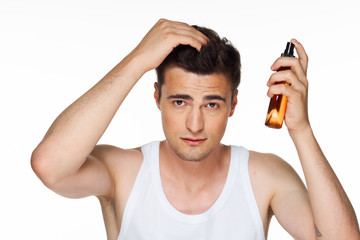 young man with bottle of water