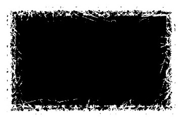 Grunge black spot on a white background. Abstract ink blot