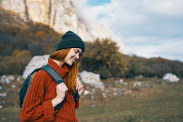 portrait of young woman in autumn park