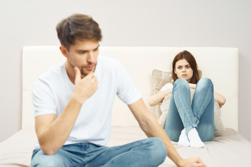 young couple watching tv