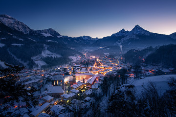 Winter in idyllic Berchtesgaden, Bavaria, Germany