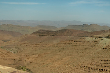 Morocco.  Rocky and arid landscape of the High Atlas mountain area