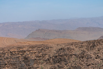 Morocco.  Rocky and arid landscape of the High Atlas mountain area