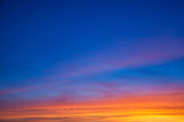 Multicolored clouds and sky at sunset