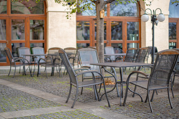 outdoor terrace at the restaurant with sitting