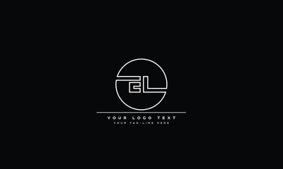 EL ,LE ,E ,L Letter Logo Design with Creative Modern Trendy Typography - obrazy, fototapety, plakaty