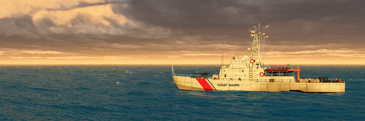 coast guard ship in the sea