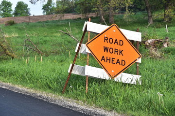 Road Work Ahead Sign