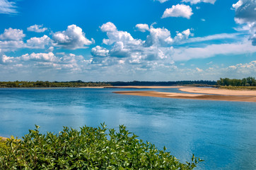 Sandbars in the South Saskatchewan River near the Saskatoon Berry Barn in Canada
