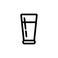 beer glass icon vector. A thin line sign. Isolated contour symbol illustration