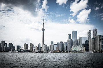 Toronto skyline with a beautiful blue sky, Toronto, Ontario, Canada