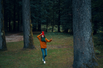 young woman walking in the park
