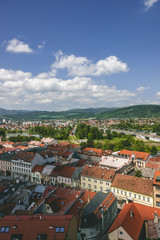 View from castle on city Trencin