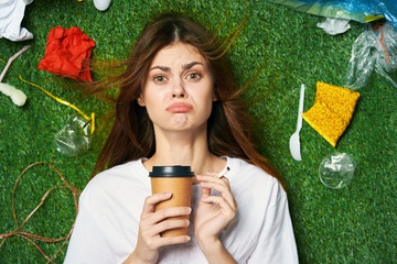 young woman with cup of tea