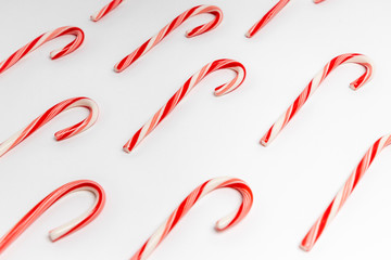 holiday candy cane on white background