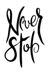 Hand lettering grunge card with textured handcrafted doodle letters in retro style