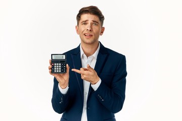 man with calculator