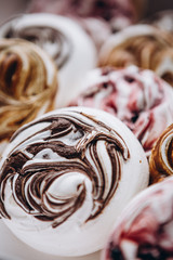 tasty background: Colourful Meringue colored meringues many different sweet