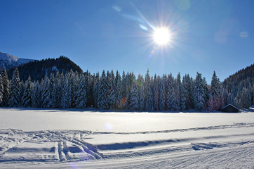 Schigebiet Postalm zwischen Abtenau und Strobl am Wolfgangsee (Salzkammergut, Salzburg,...