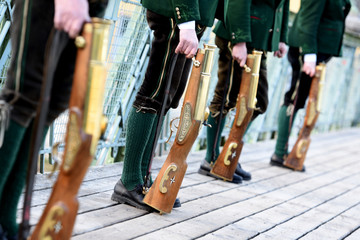 New Year's Eve shooting of the Ischler Prangerschützen (Gmunden district, Salzkammergut, Upper...