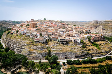 Jorquera town between the sickles of the Jucar river