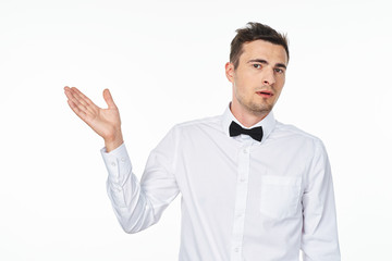 young man pointing at something