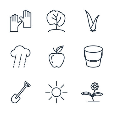 set landscaping nature icon template color editable. Flower and Gardening pack symbol vector sign isolated on white background icons vector illustration for graphic and web design.