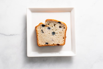 Blueberry muffin loaf bread cake sliced .