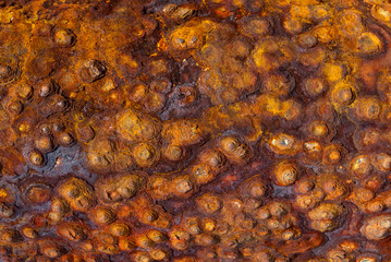 the texture of strong rust on metal