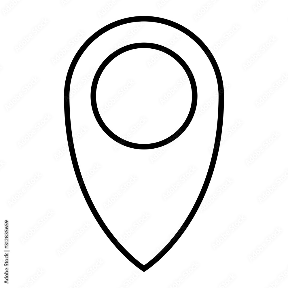 Aufkleber black outline map pointer. simple flat vector icon