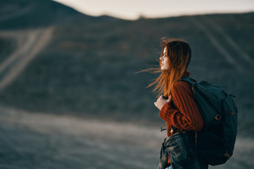 woman on top of mountain