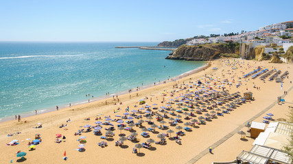 View of beach in Albufeira in Portugal