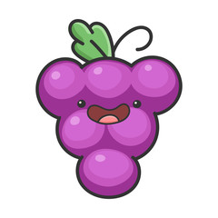 happy cheerful grape cartoon character icon