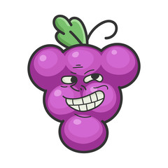 happy cheerful trolling grape cartoon character icon