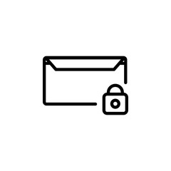 message icon design line style, lock icon, logo and presentation template
