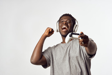 man with headphones listening to music