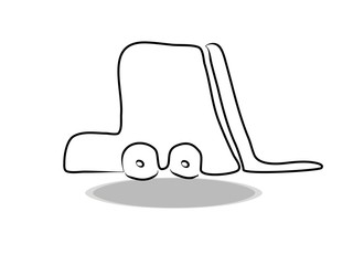 Loader icon vector, hand drawing. Illustration of transport, contour of symbol black