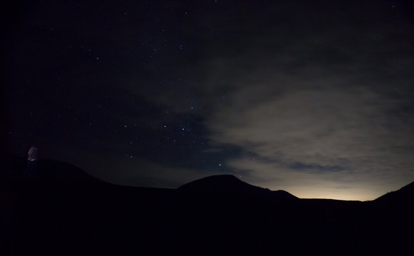 Dawn in a star sky