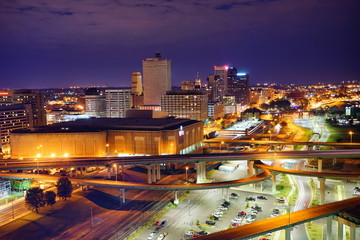 Fototapeta na wymiar Memphis downtown and riverfront building, State of Tennessee 