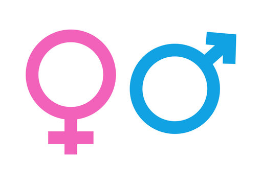 Male and female gender symbols. Vector illustration.