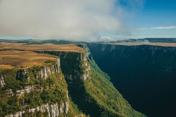 Fortaleza Canyon with steep cliffs and plateau - obrazy, fototapety, plakaty