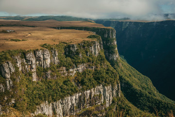 Fortaleza Canyon with steep cliffs and plateau