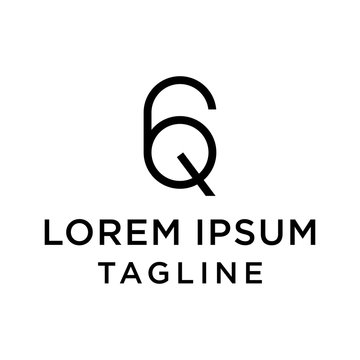 initial letter logo 6Q, Q6 logo template 