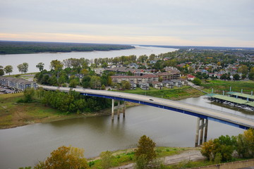 Memphis Mississippi river front landscape, State of Tennessee