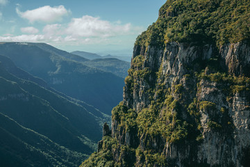 Fortaleza Canyon with steep rocky cliffs